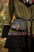 Mittelalter Leder Gürteltasche "Volmar" - Schwarz