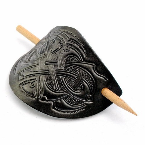 Geprägte Haarspange "Wikinger" (Fächer) mit Stift