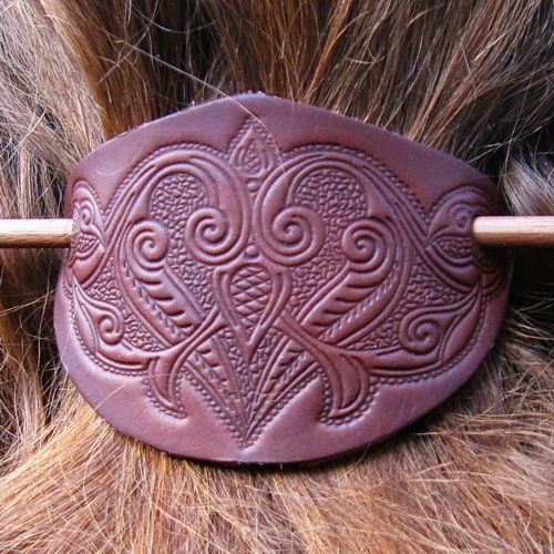 Geprägte Haarspange "Mittelalter" (Fächer) mit Stift
