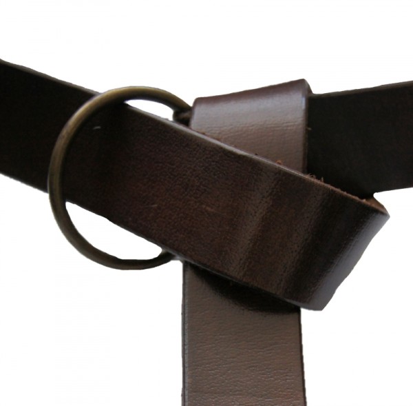 Ringgürtel aus robustem Leder, 4 cm