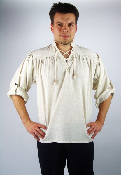 Stehkragen-Schnürhemd (XL)