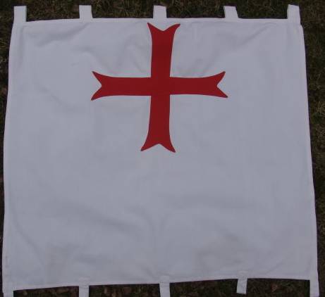 Fahne der Tempelritter, Weiß mit rotem Kreuz