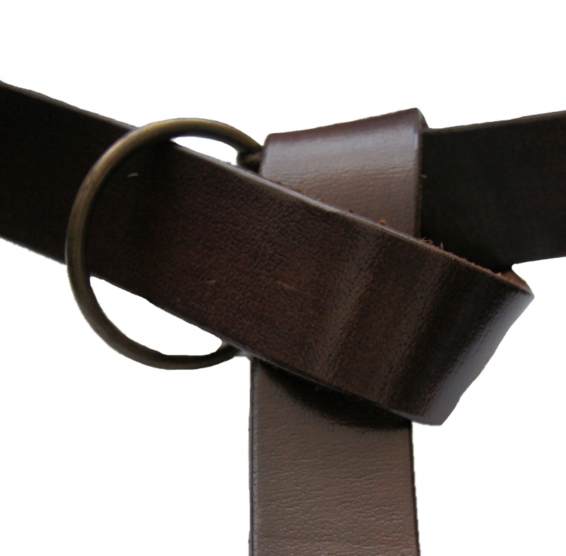 Ringgürtel aus robustem Leder - 4 cm