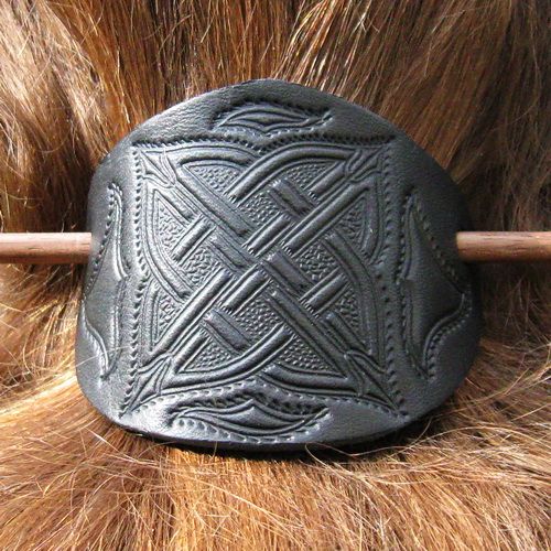 Geprägte Haarspange "Keltisch" (Fächer) mit Stift