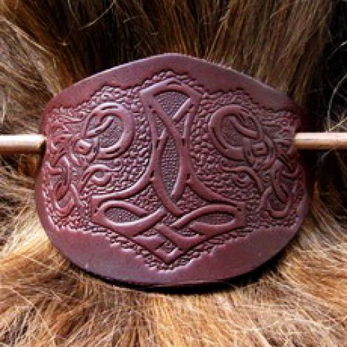 Geprägte Haarspange "Thorshammer" (Fächer) mit Stift